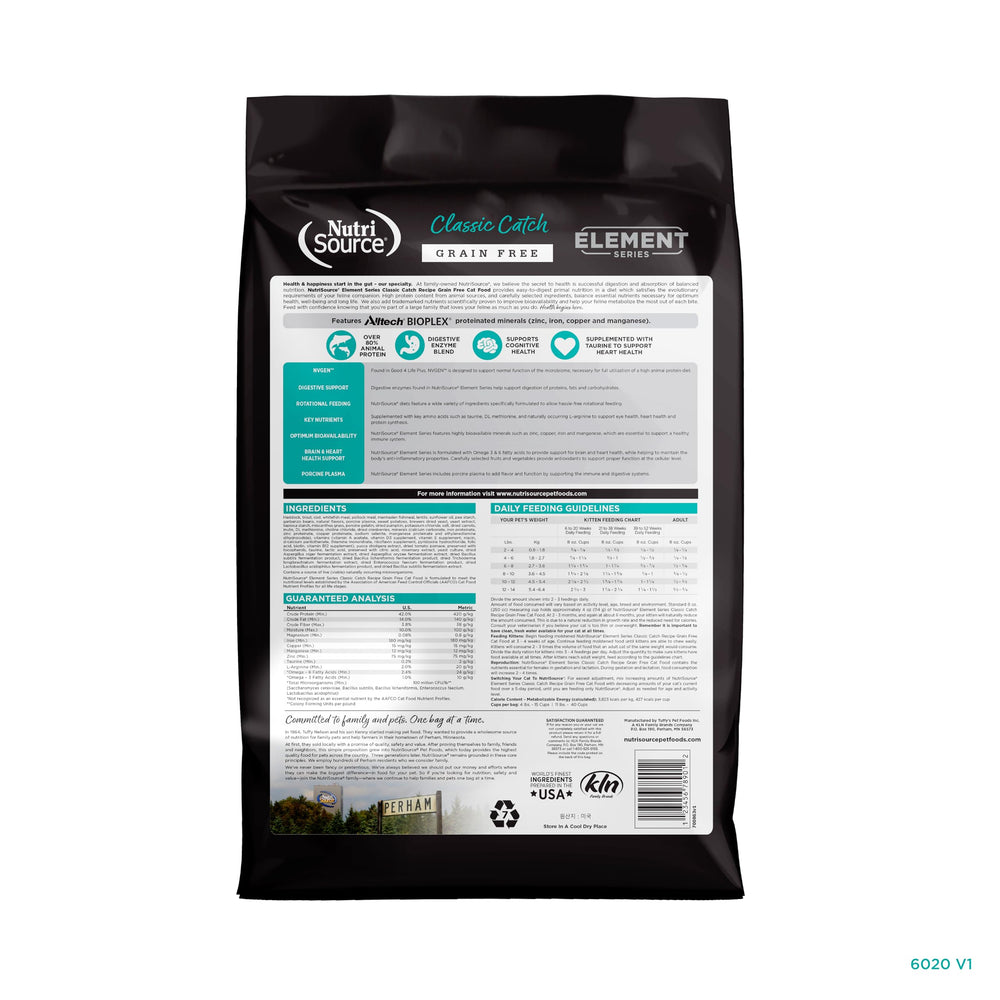 NutriSource Element Classic Catch pet meal prep scene in kitchen