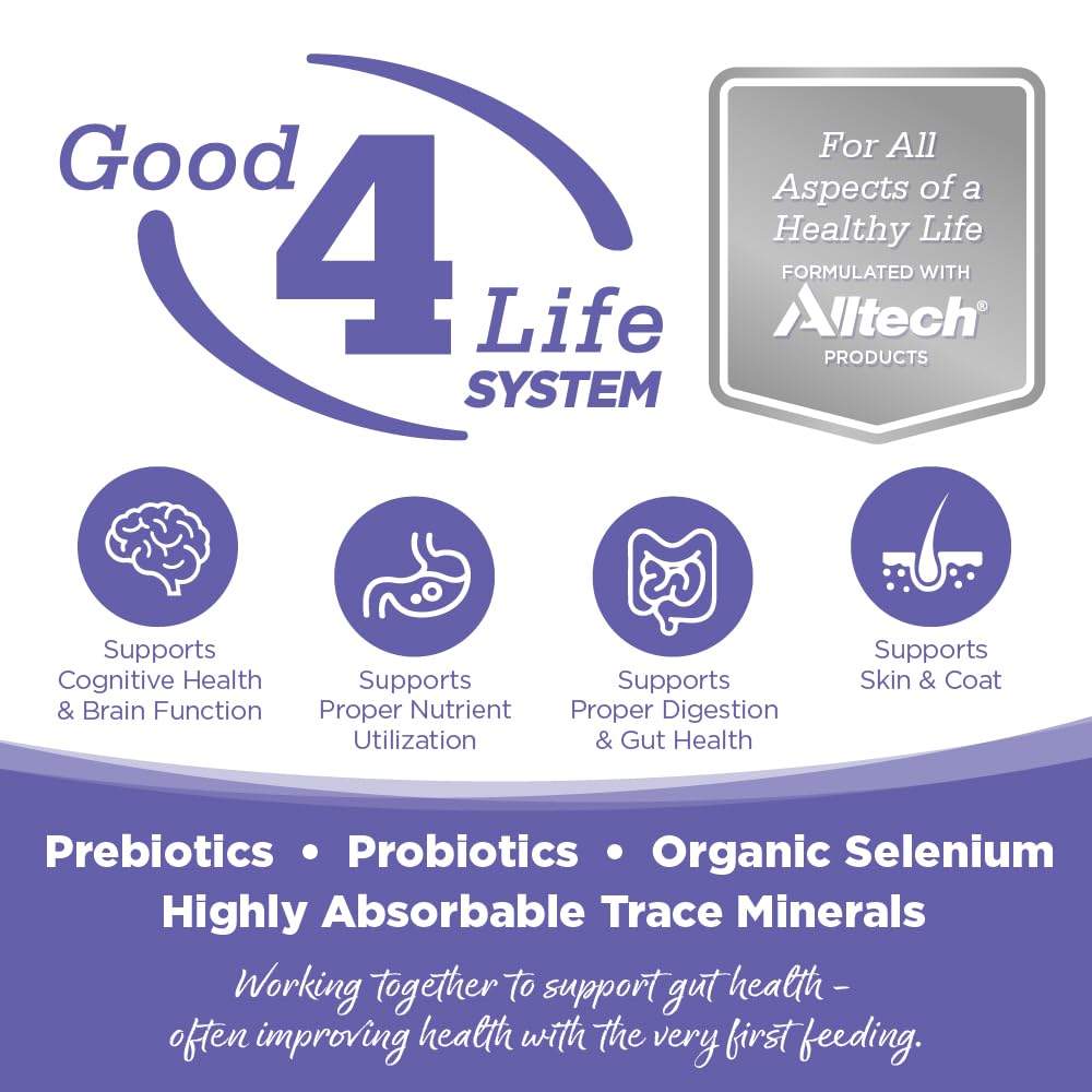 NutriSource Good 4 Life with prebiotics and probiotics supporting gut health.