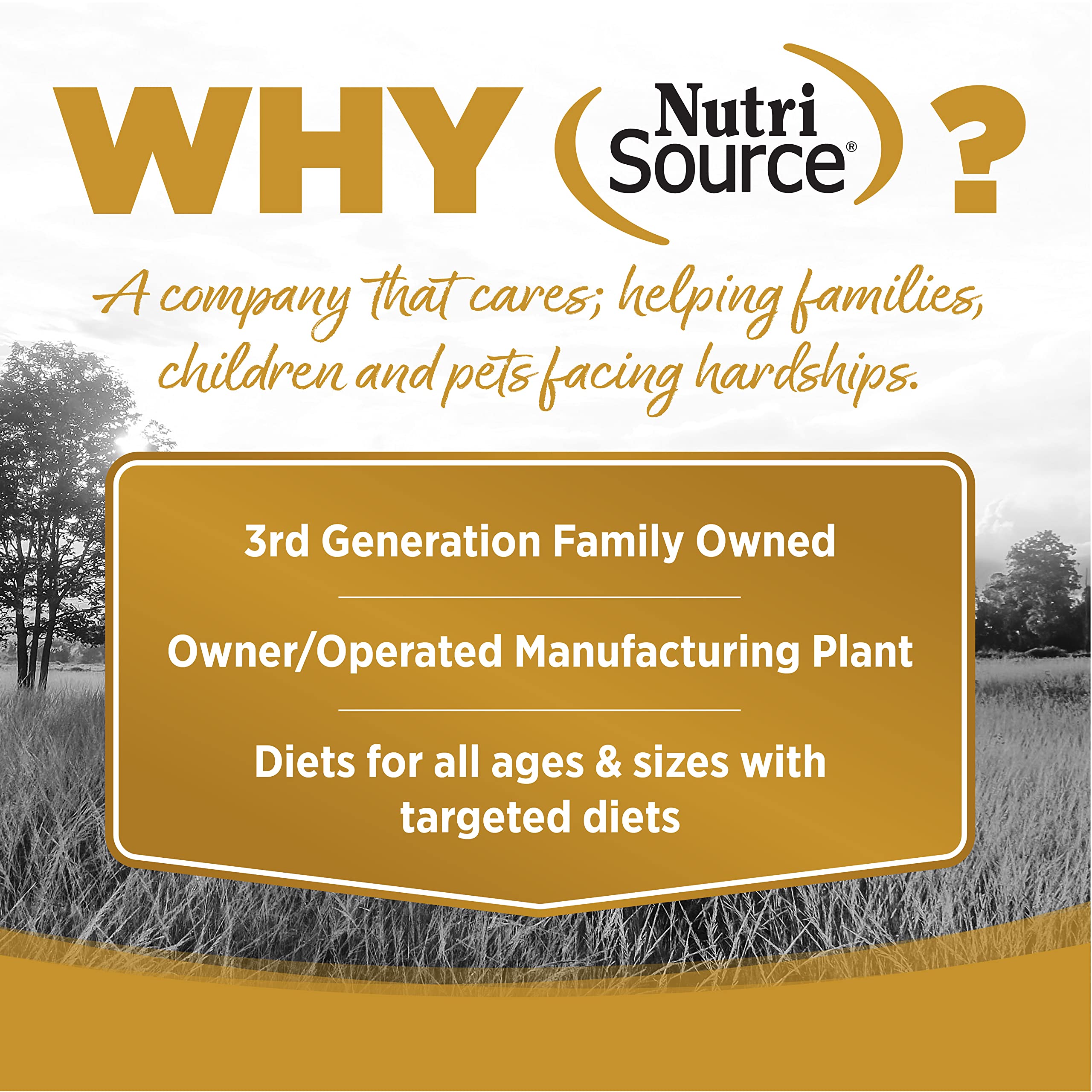 NutriSource grain-free High Plains Select Small Bites all life stages image shows multi-dog applicability.