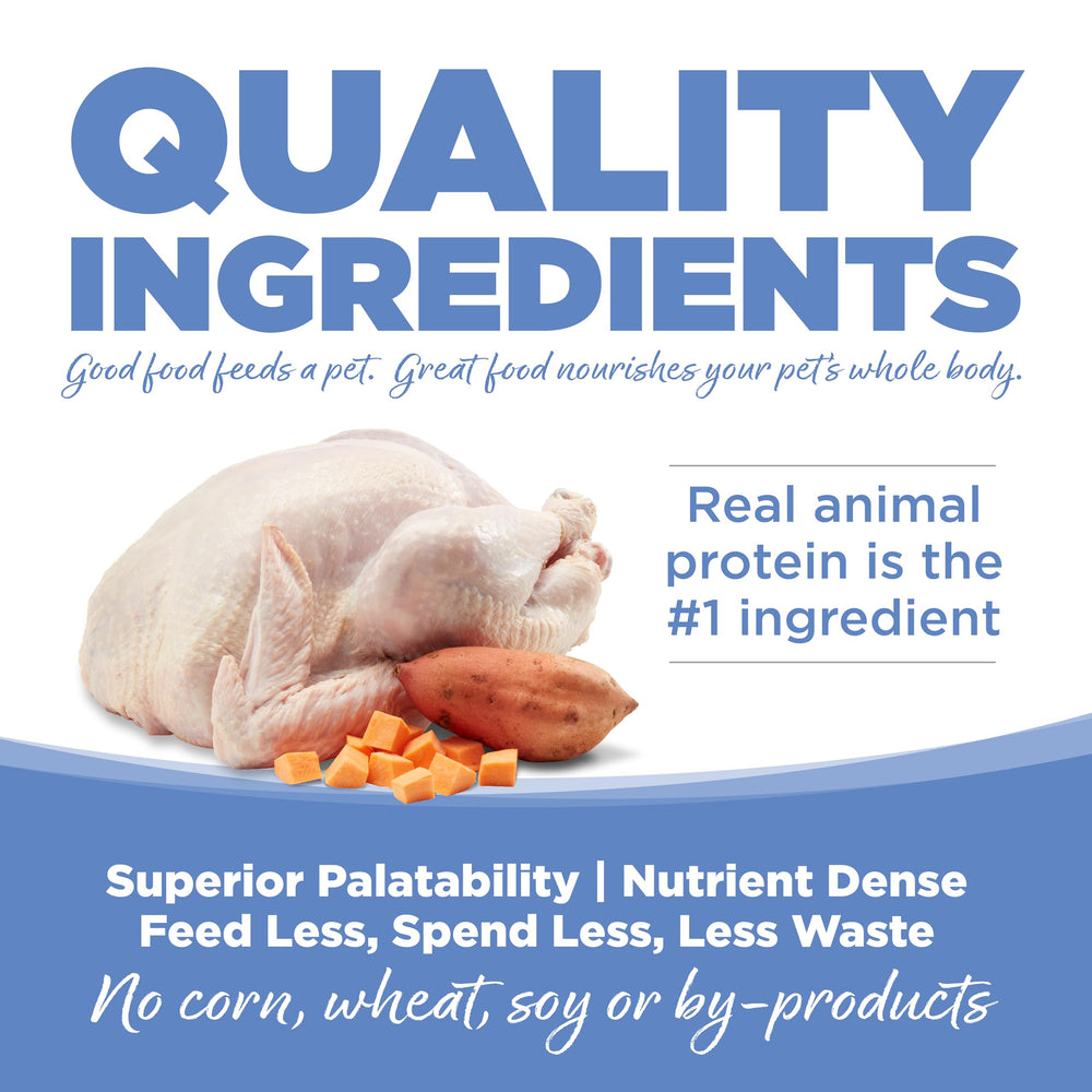 Nutri-Source Pure Vita bag open with scoop for easy portioning.