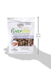 NutriSource Pure Vita Skin and Coat close-up of salmon chunks for palatable nutrition.