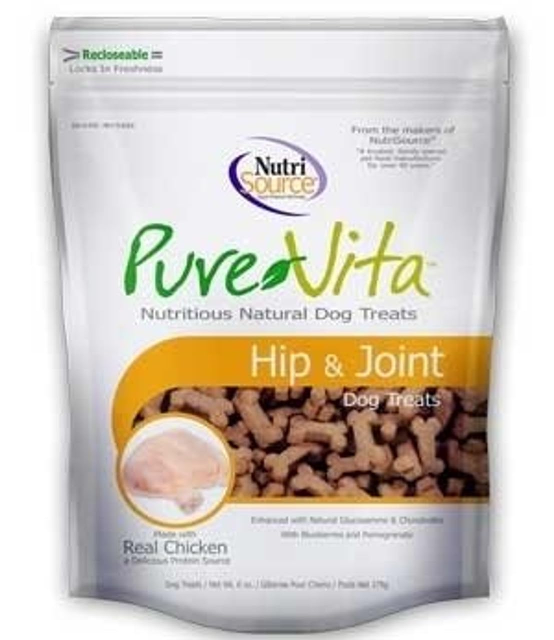 NutriSource PureVita crunchy texture bites shown up close.