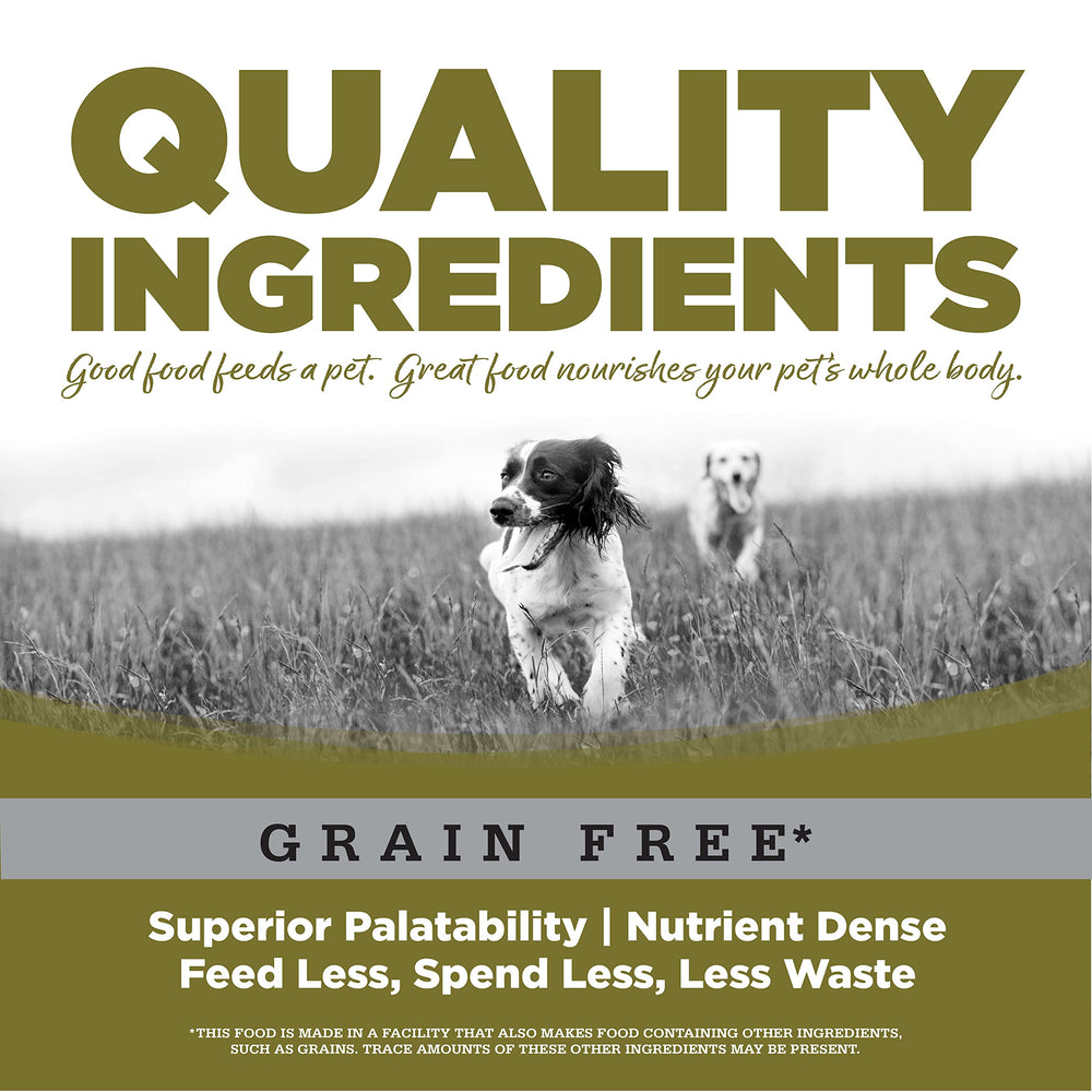 NutriSource Small Bites Ingredient Closeup, chicken protein and peas form core ingredients.