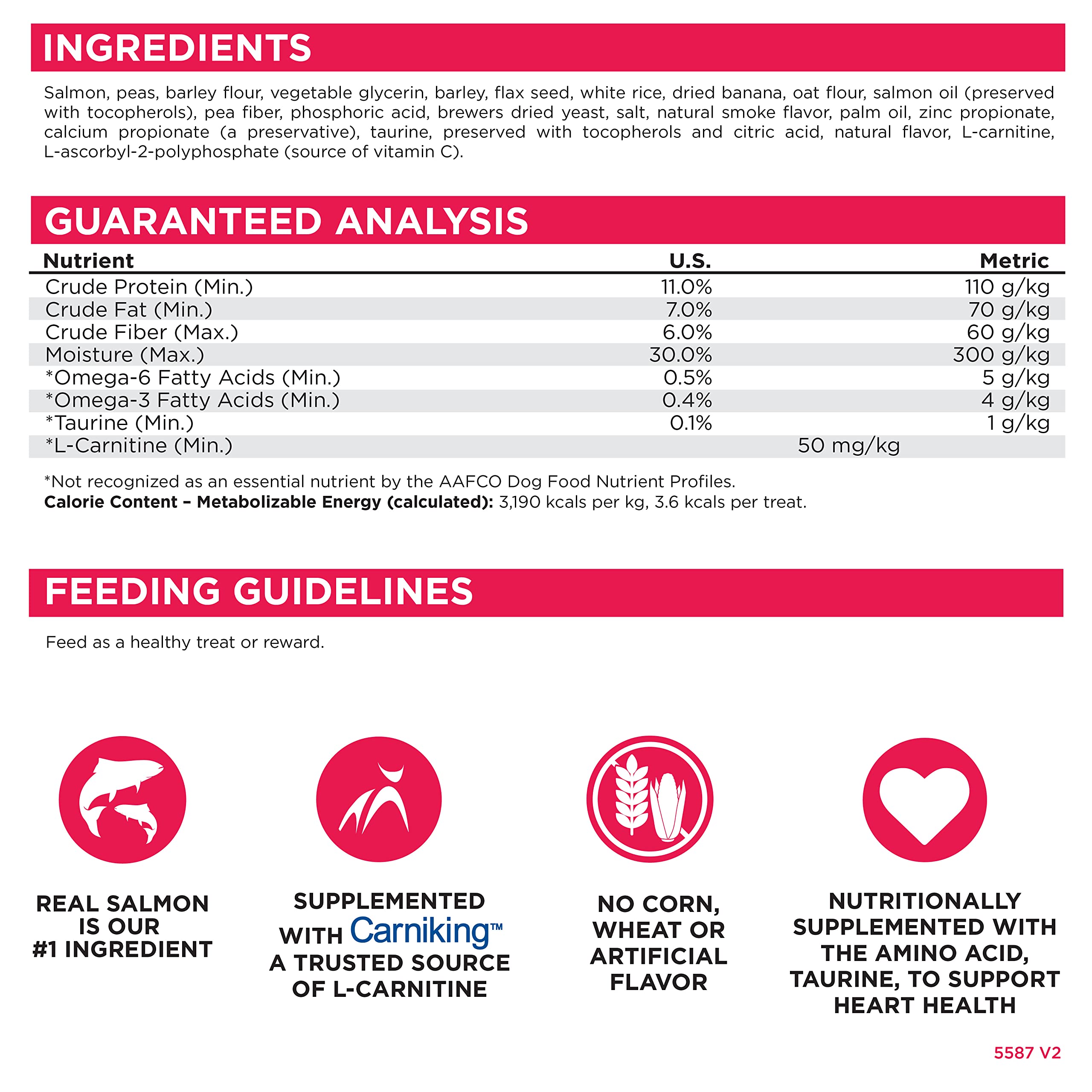 NutriSource Salmon treats shown as effective training rewards.