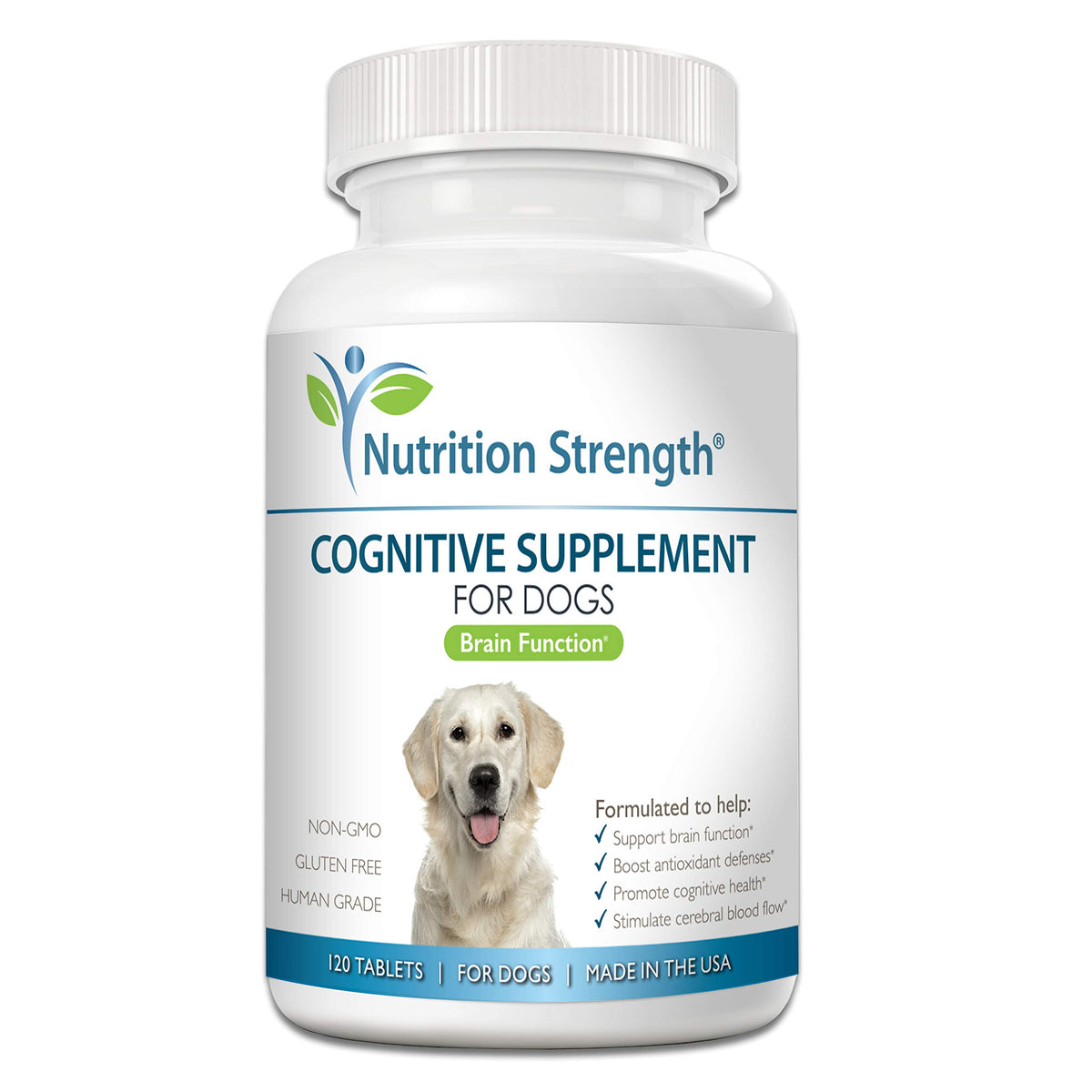 Nutrition Strength canine-brain-support chews close-up, helping aging dogs stay mentally engaged.