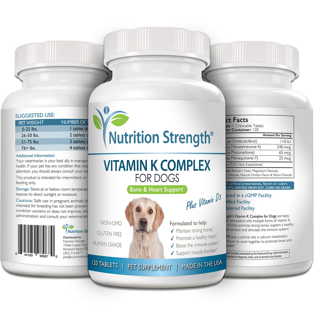 Nutrition Strength immune-support tablets for dogs image suggests immune system support