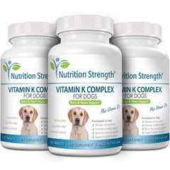 Nutrition Strength heart-health dog supplement bottle highlights cardiovascular support