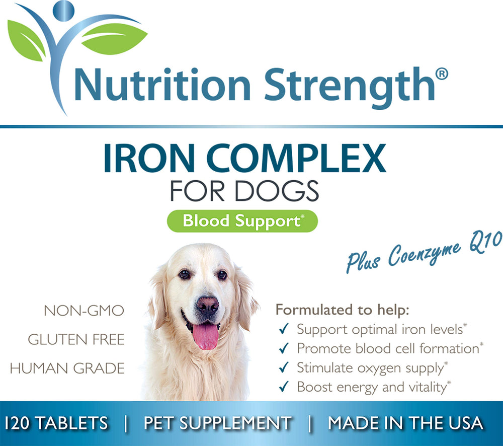 Nutrition Strength Iron for Dogs USA-made supplement for canine health.
