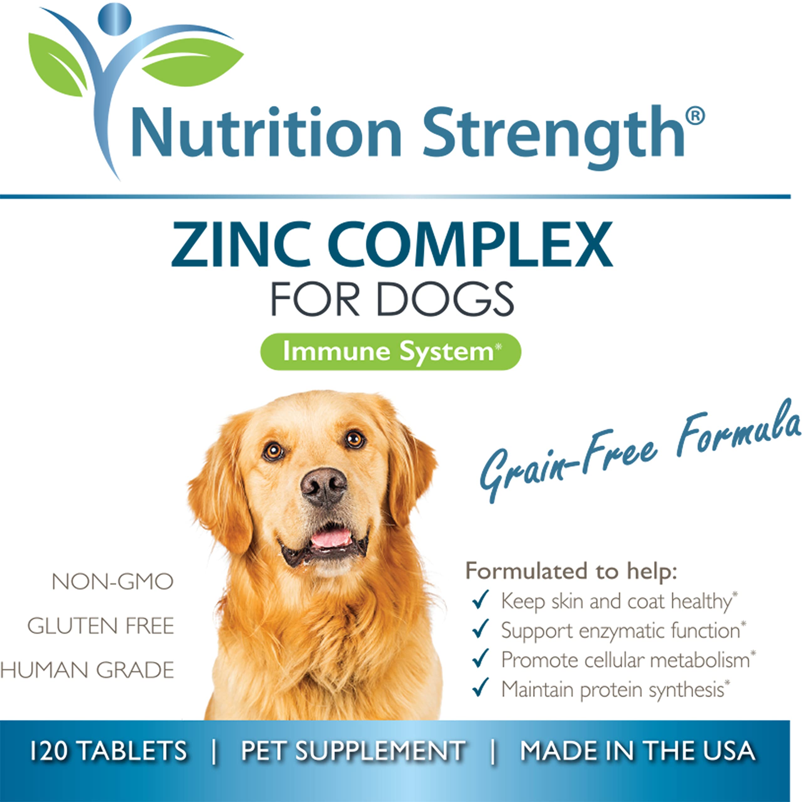 Nutrition Strength Zinc for Dogs made-in-usa image emphasizing US-made quality and safety standards.