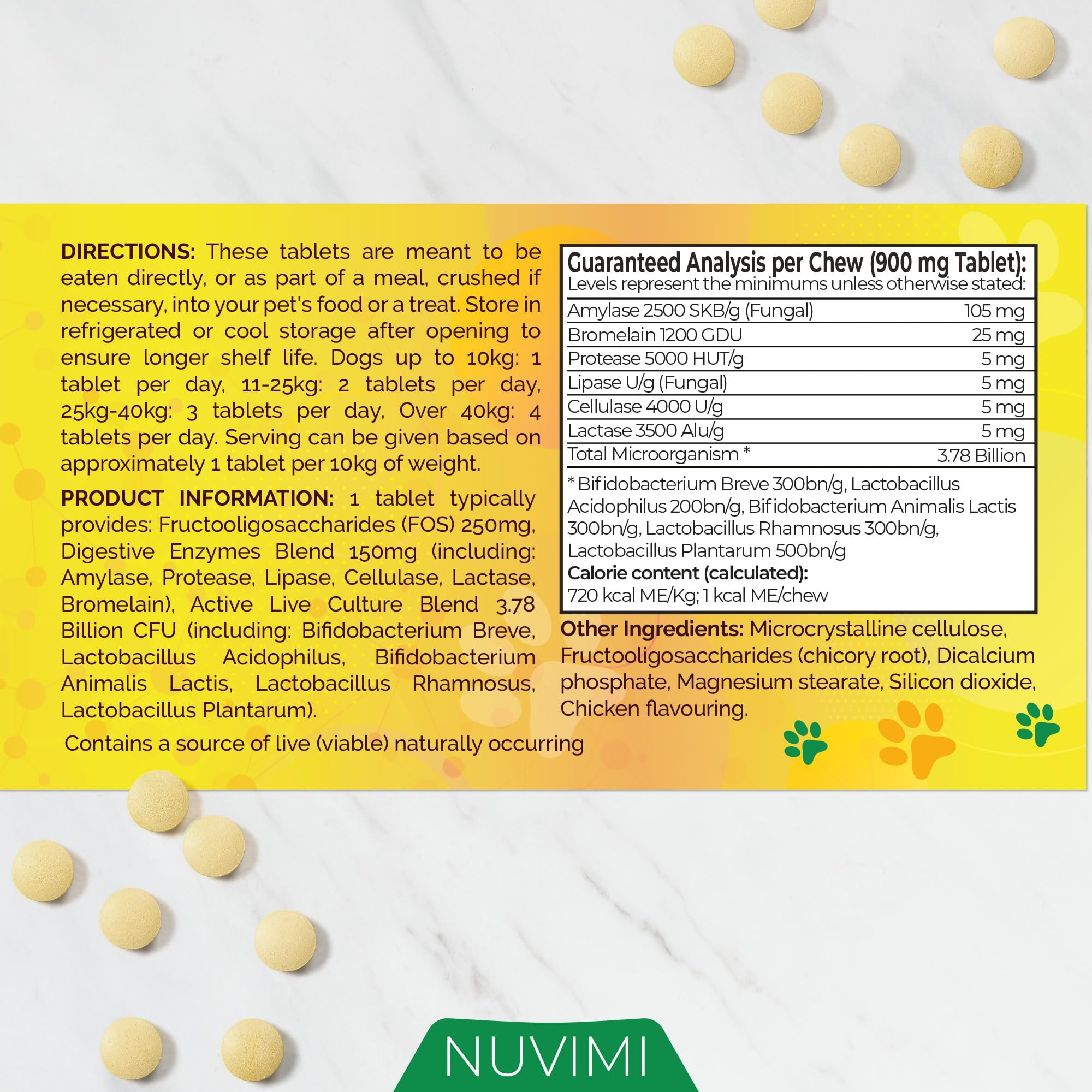 NUVIMI Probiotics for Dogs packaging inside view showcases premium quality and care.