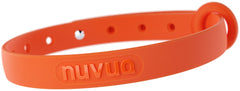 Nuvuq rubber cat collar in orange with breakaway safety for outdoor cats.