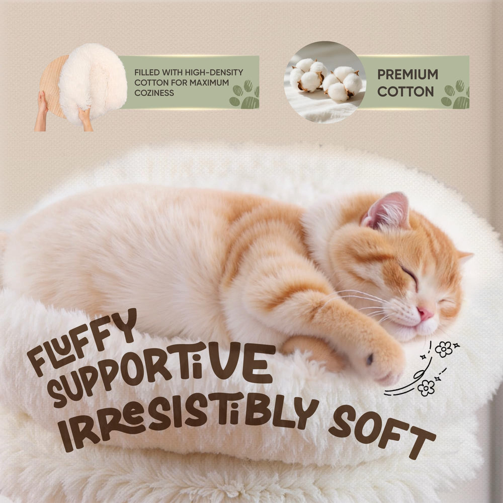 Nuzzle Nest cat desk bed-in-use shows cozy companionship while you work.