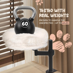 Nuzzle Nest cat desk bed ultra-plush-cushion provides cloud-like rest beside your desk.
