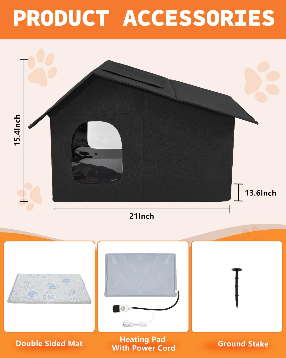 Nvifco heated pad inside cat house for cozy warmth outdoors