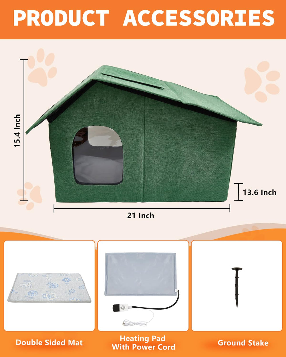 Nvifco outdoor heated cat house side-entry design showing easy access in rain and cold.