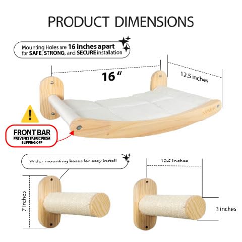 NVMBR 16-inch stud design wall perch for secure mounting and easy access.