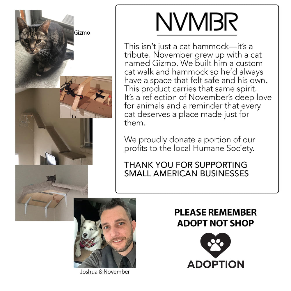NVMBR wall-mounted cat lounge set showcases space-saving design in living areas.
