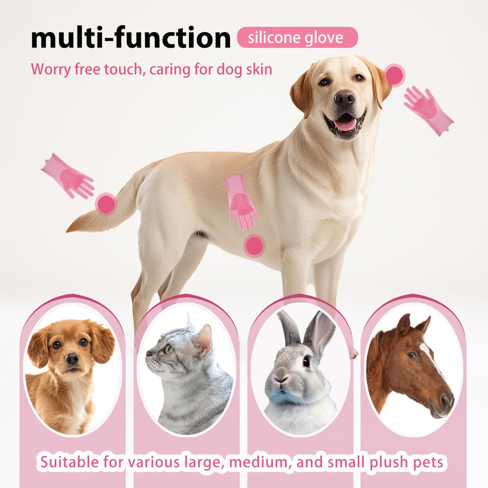 NVNAN anti-slip protrusions inside pink glove prevent slipping during bath time.