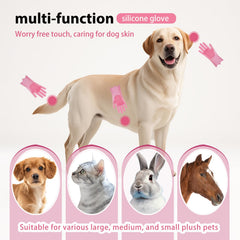 NVNAN anti-slip protrusions inside pink glove prevent slipping during bath time.