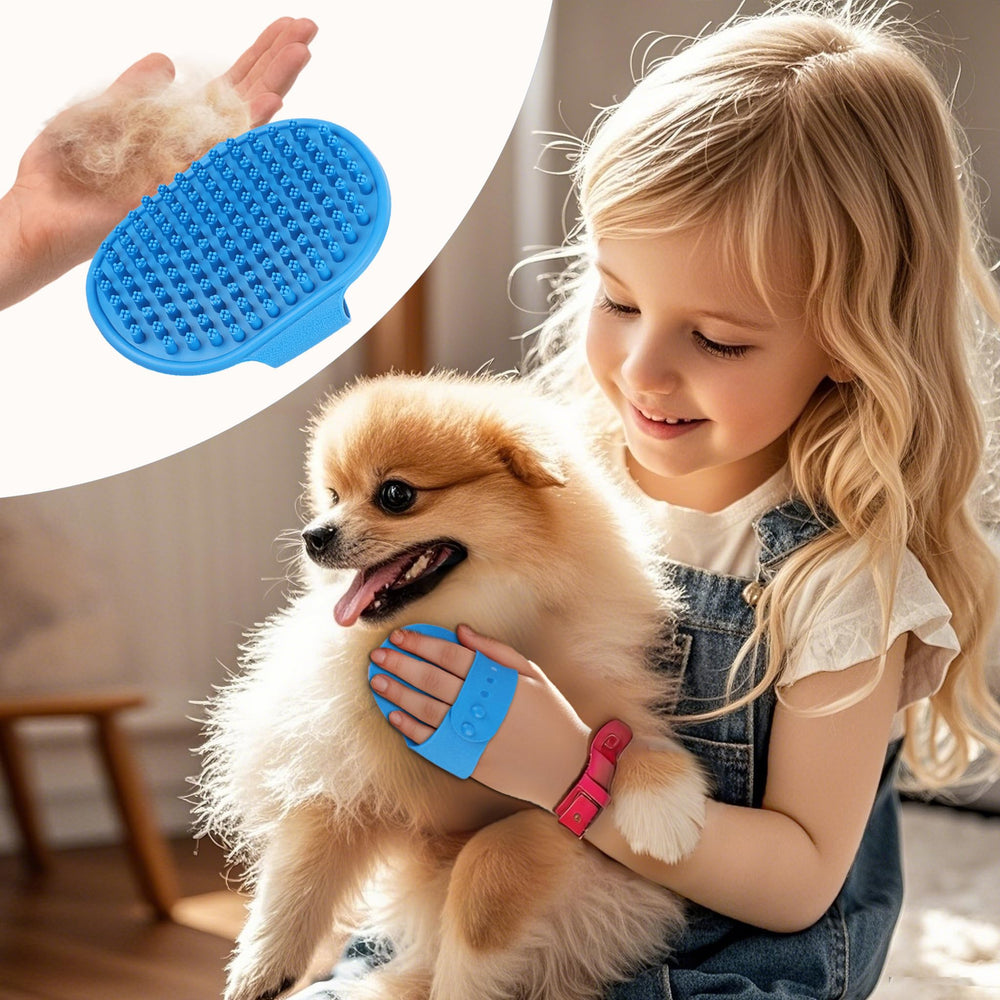 NVNAN silicone brush wet-dry use blue closeup shows versatile grooming.