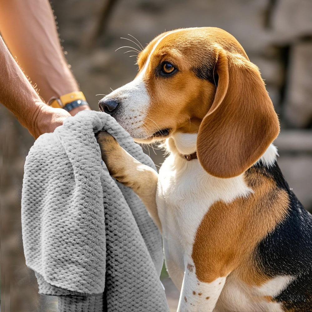 NVNAN extra large dog towel gray 40x24 machine washable for easy care and reuse.