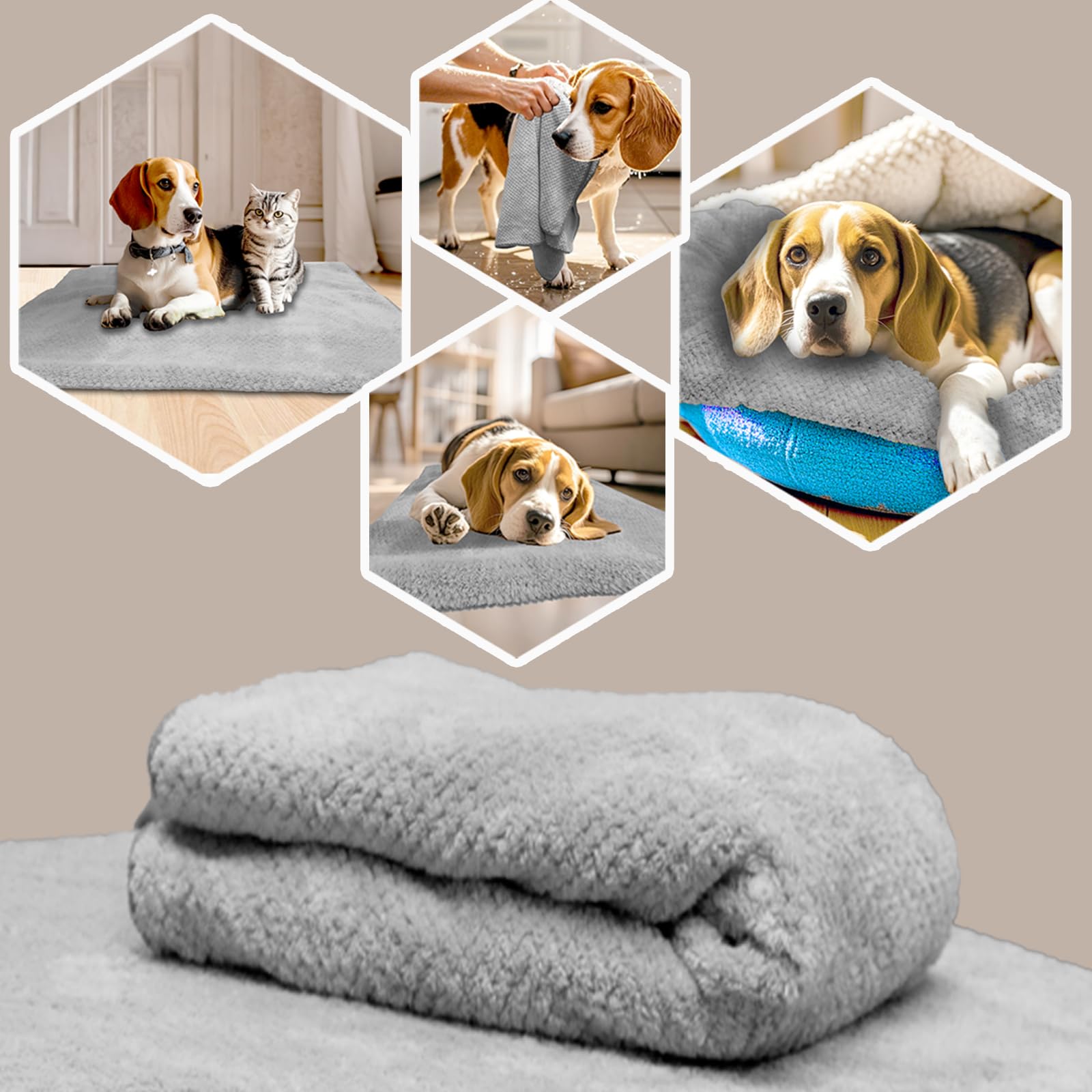 NVNAN extra large dog towel gray 40x24 size-dimensions ensuring ample coverage.