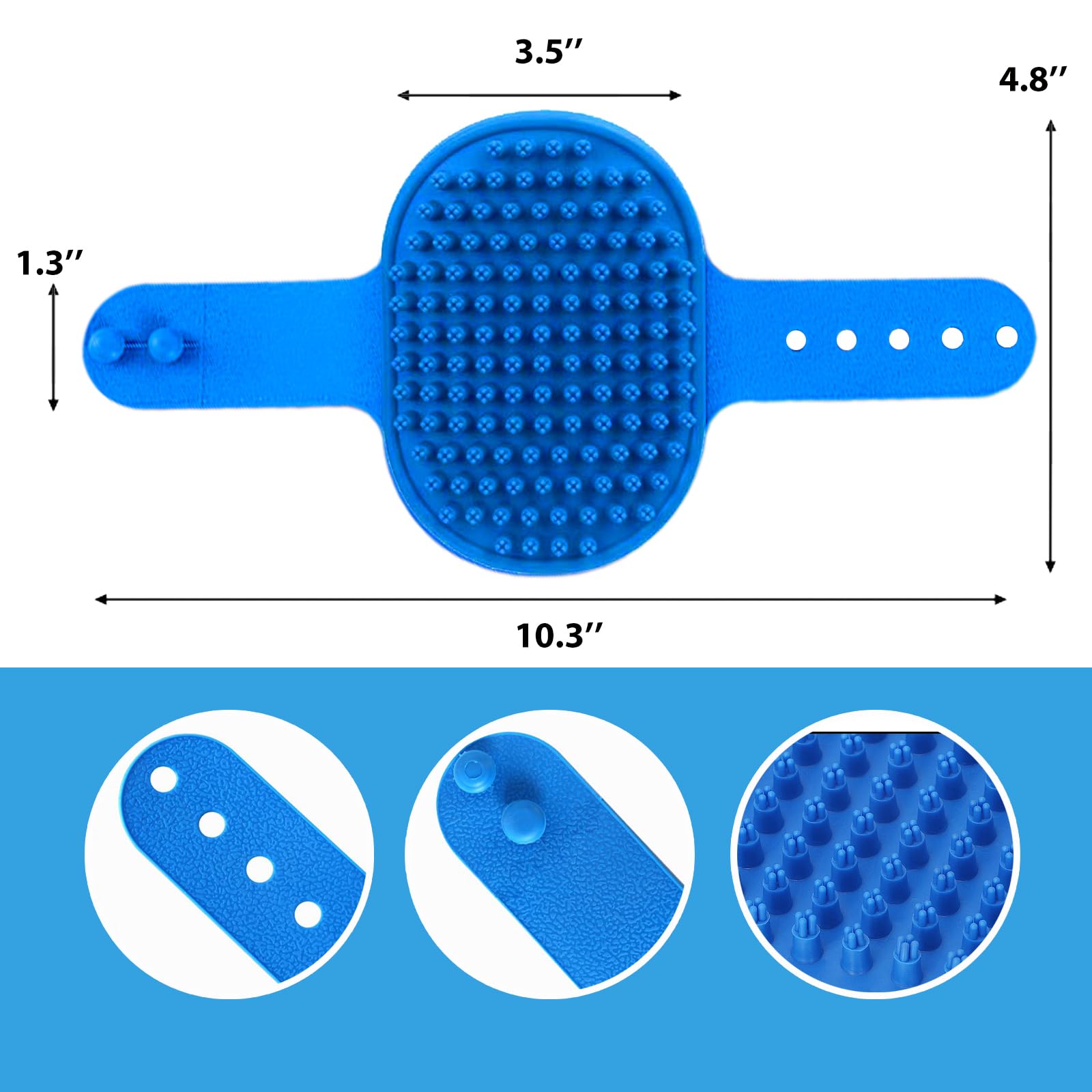 NVNAN grooming brush adjustable ring ergonomic closeup for secure grip.