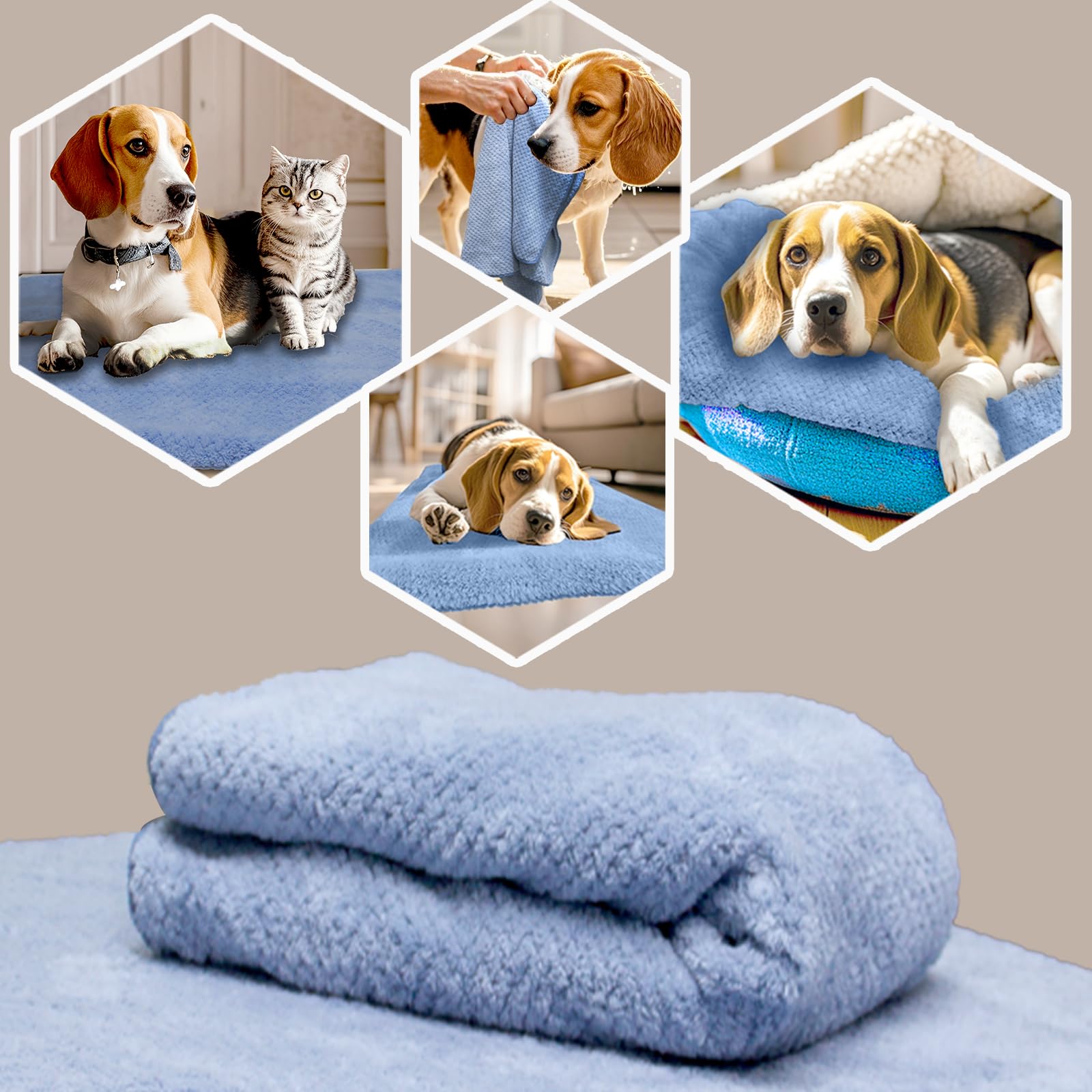 NVNAN Microfiber Dog Towels blue 40x24 handy as pet mats