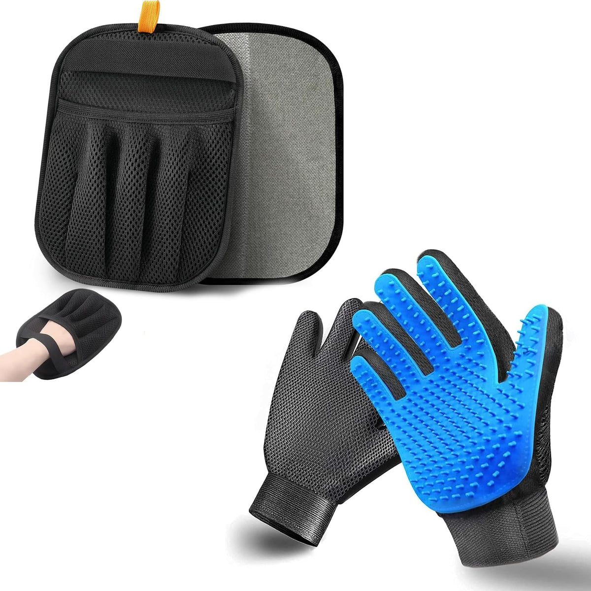 NVNAN Pet Grooming Glove with 260 silicone nodules for soothing deshedding during bath time