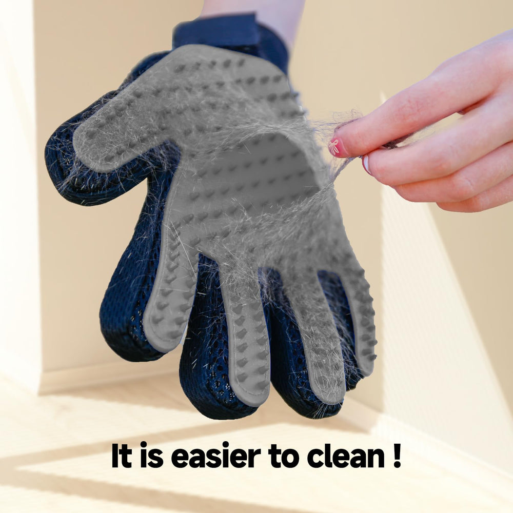 NVNAN pet grooming glove on hand with adjustable wristband for secure fit