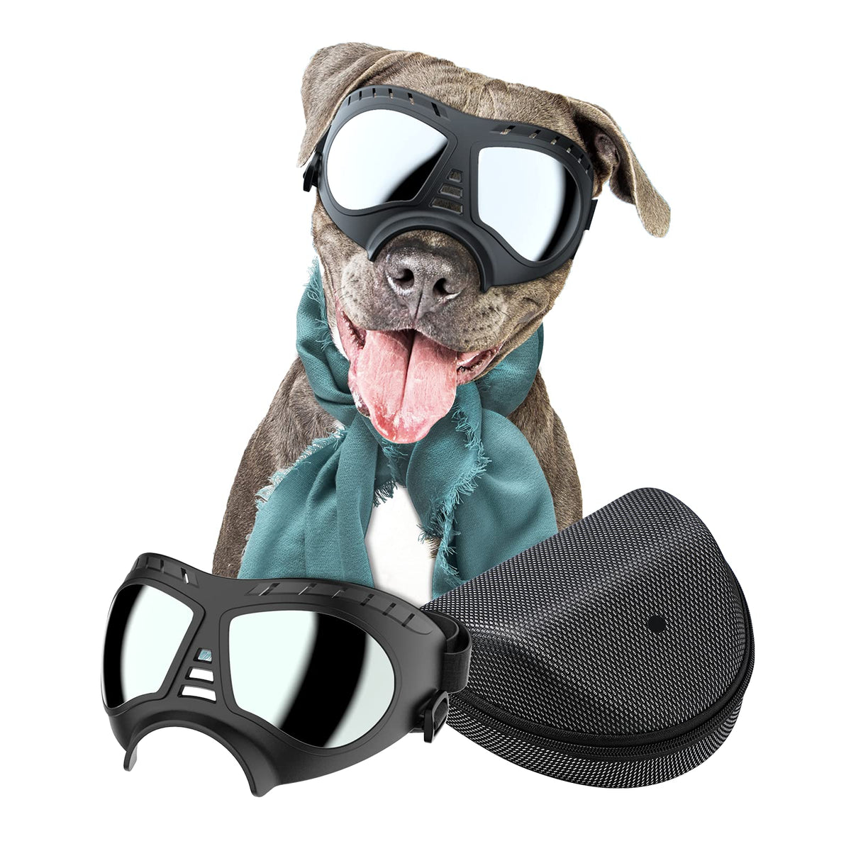 NVTED dog goggles wide-view design for large breeds during outdoor driving and cycling