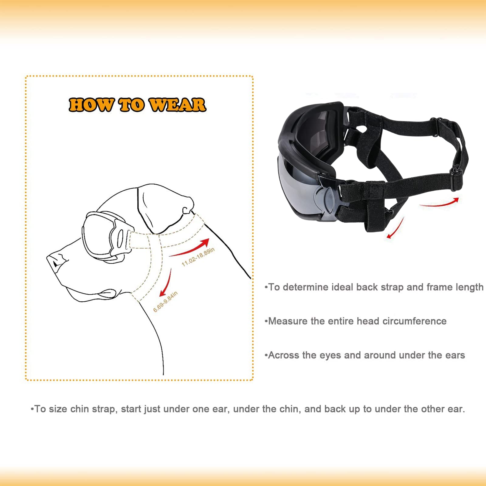 NVTED dog sunglasses adjustable-strap-fit secure fit during active play and rides.