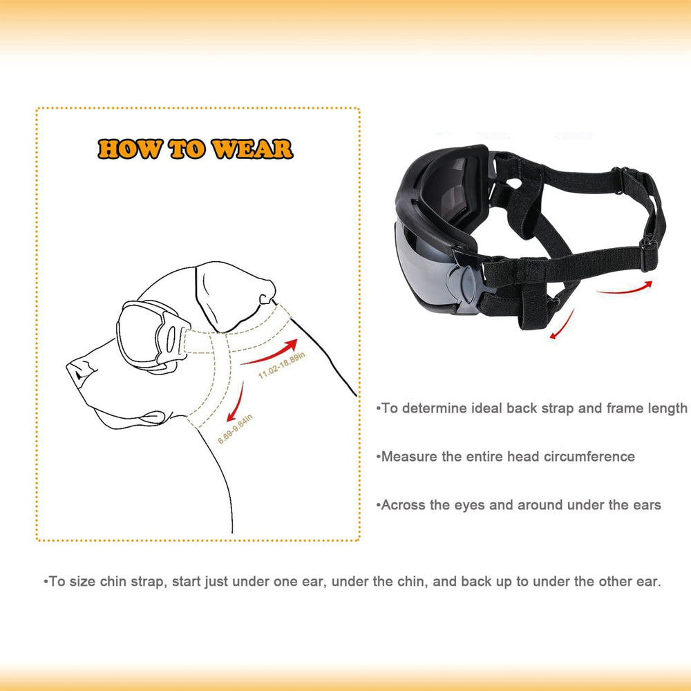 NVTED dog sunglasses adjustable-strap-fit secure fit during active play and rides.