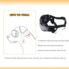 NVTED dog sunglasses adjustable-strap-fit secure fit during active play and rides.