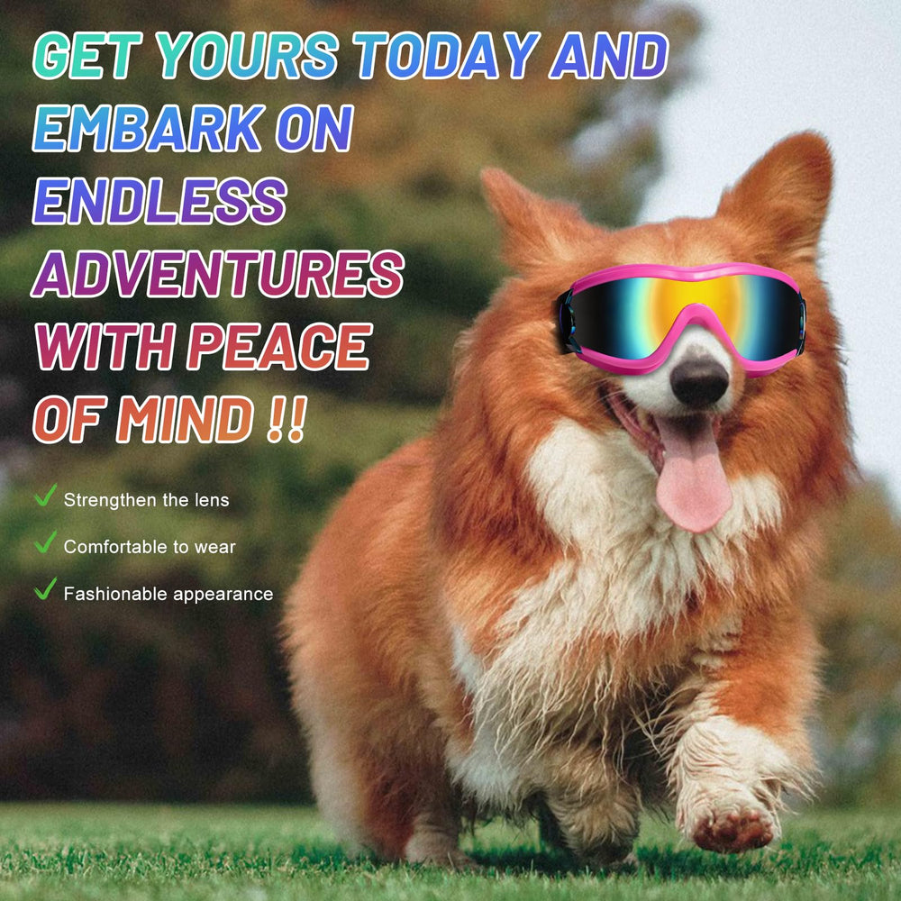 NVTED dog sunglasses pink outdoor-use design for activity.