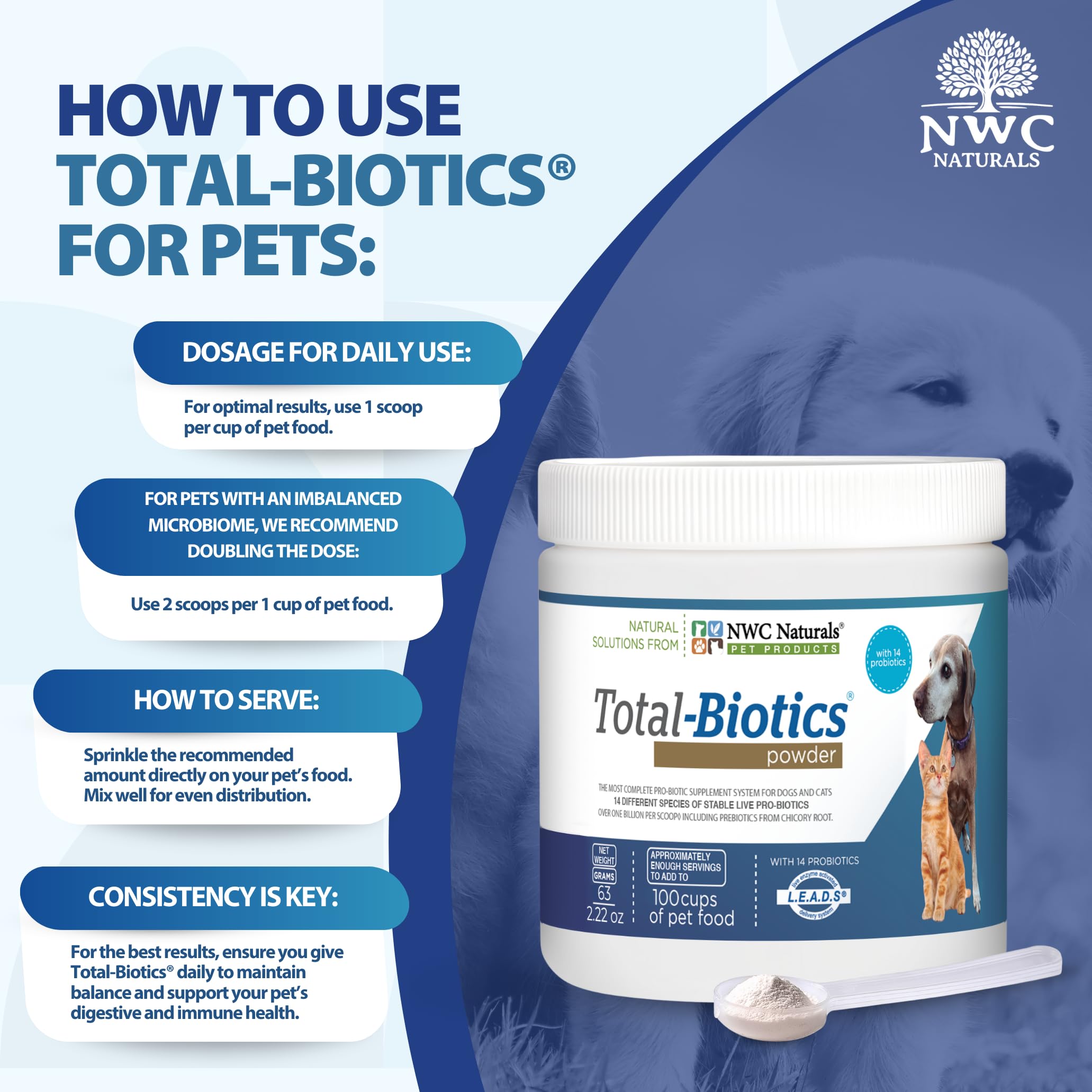 NWC Naturals Total-Biotics USA-made facility tag assures quality manufacturing.