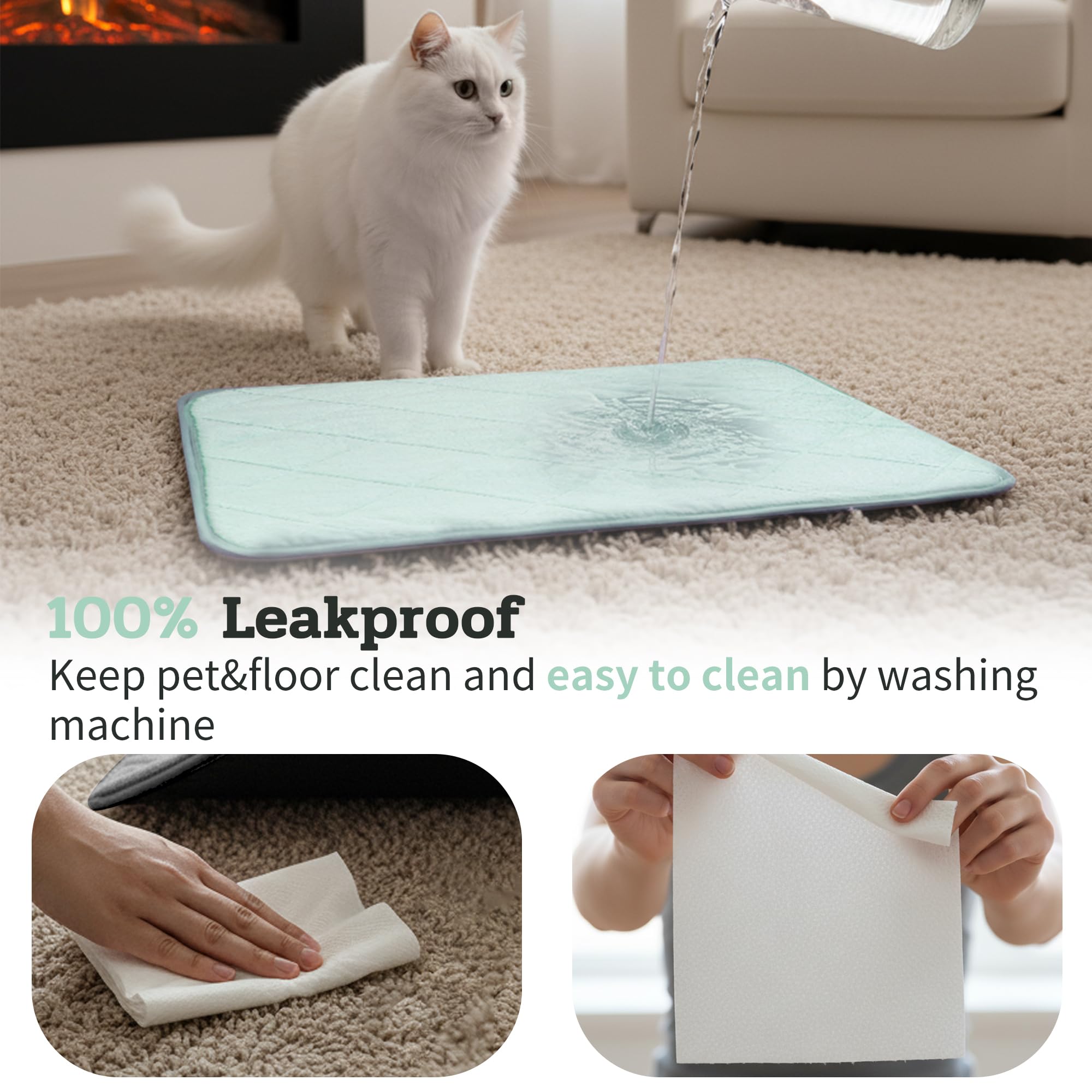 NWK Fluffy Self Warming Cat Mat in car seat for travel warmth.