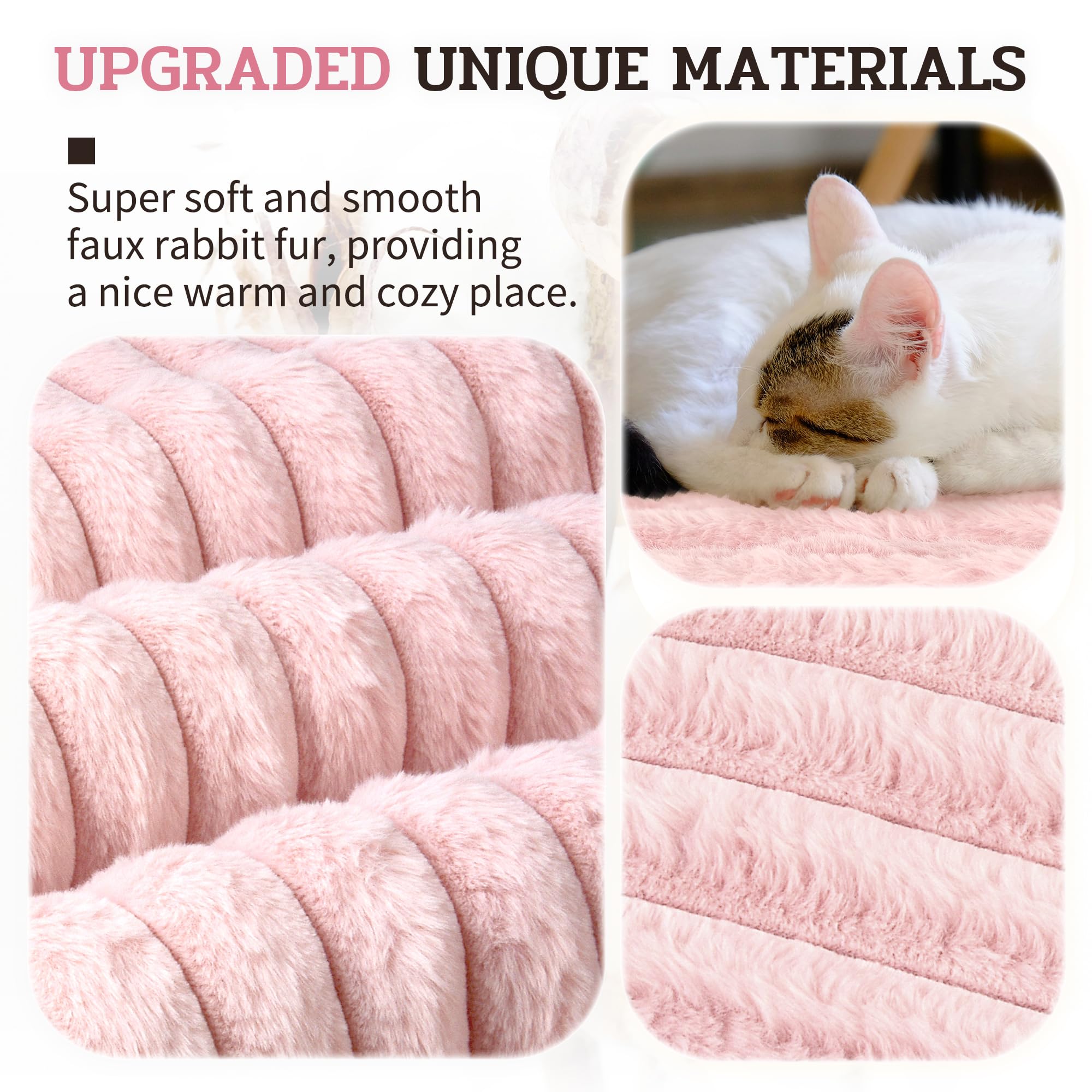NWK fluffy self-warming cat mat close-up fabric texture highlights ultra-soft fur