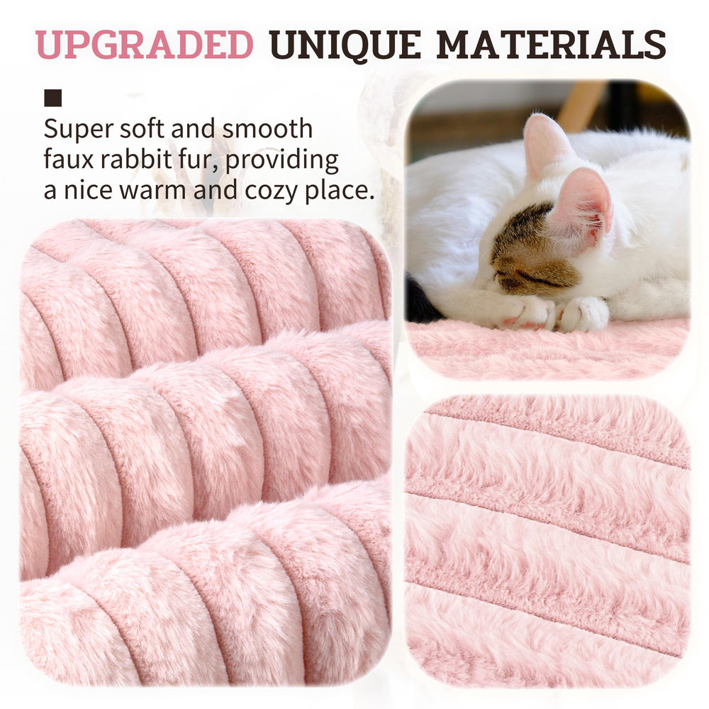 NWK fluffy self-warming cat mat close-up fabric texture highlights ultra-soft fur