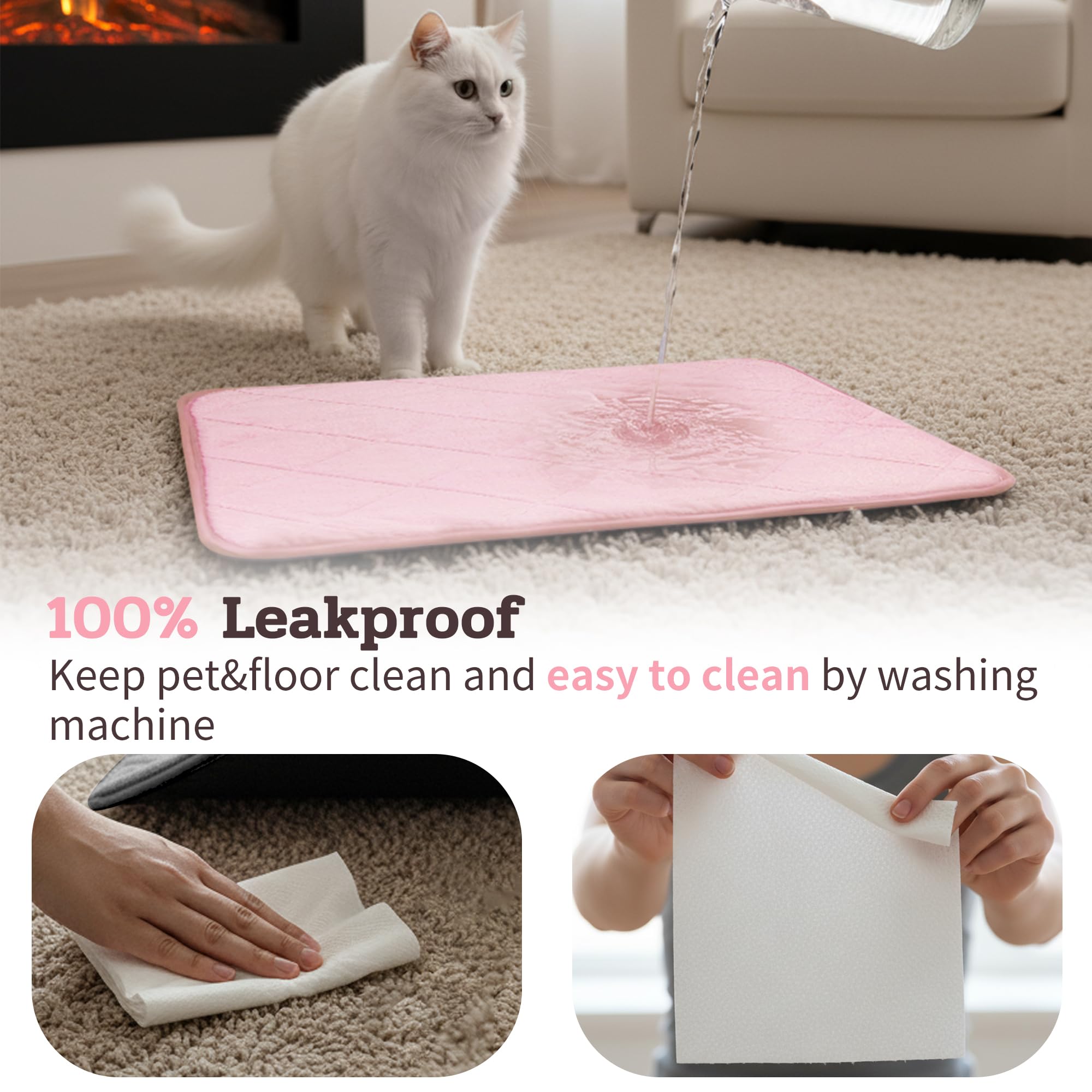 NWK Fluffy Self-Warming Cat Mat crate-kennel use for travel-friendly warmth