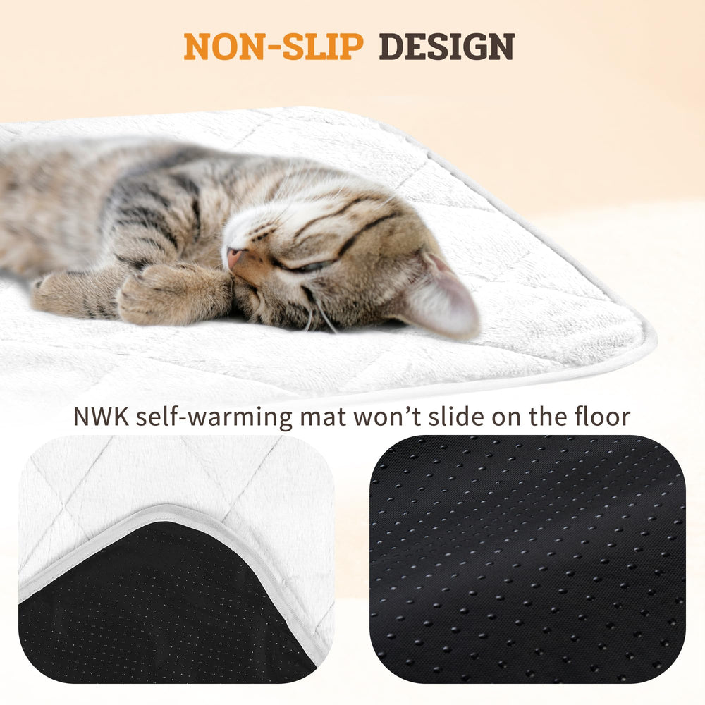 NWK Fluffy Self-Warming Cat Mat machine washable for easy cleaning
