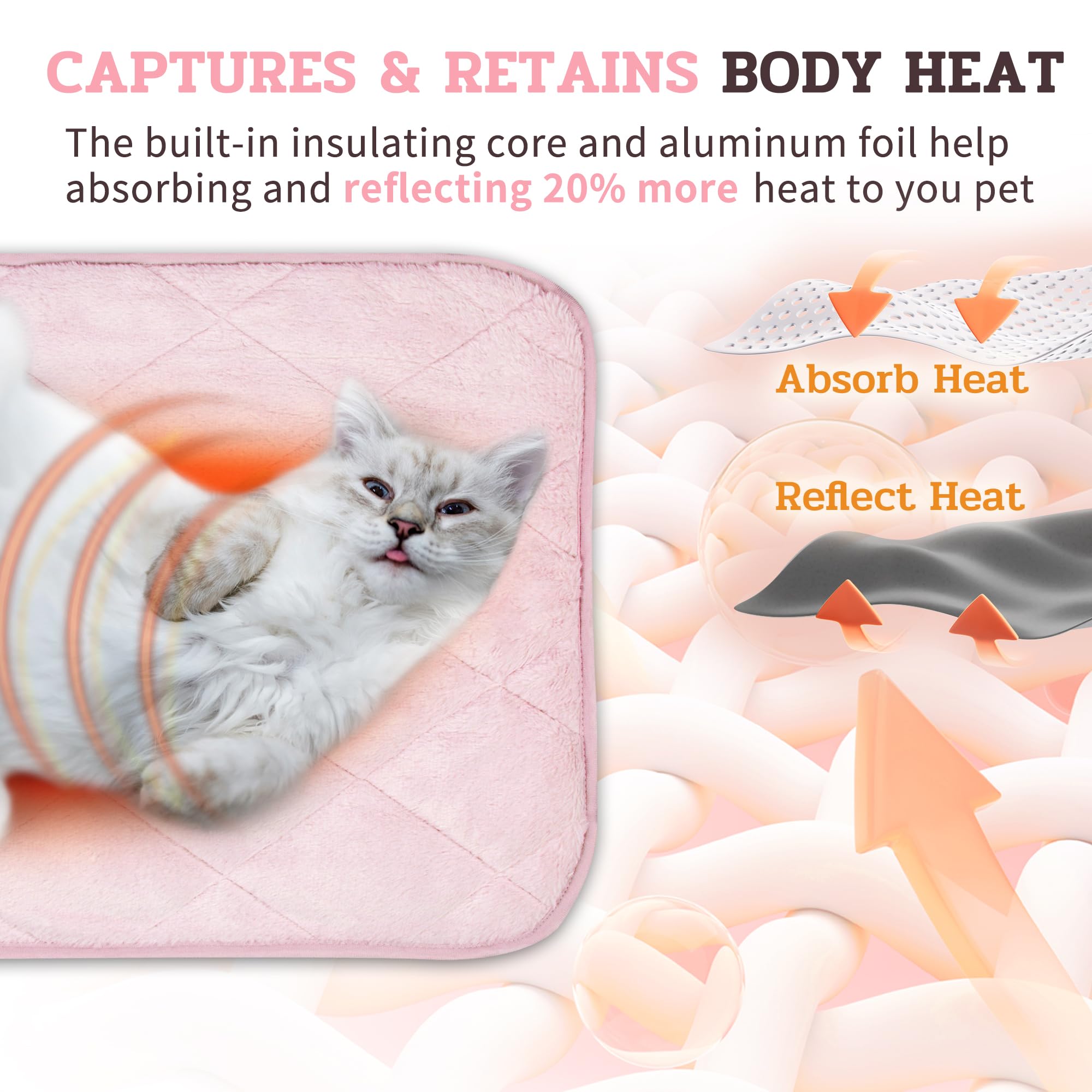 NWK Fluffy Self-Warming Cat Mat non-slip bottom view for secure placement