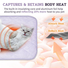 NWK Fluffy Self-Warming Cat Mat non-slip bottom on wooden floor stays put