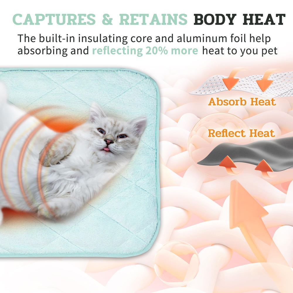 NWK Fluffy Self Warming Cat Mat features non-slip bottom on various floors.