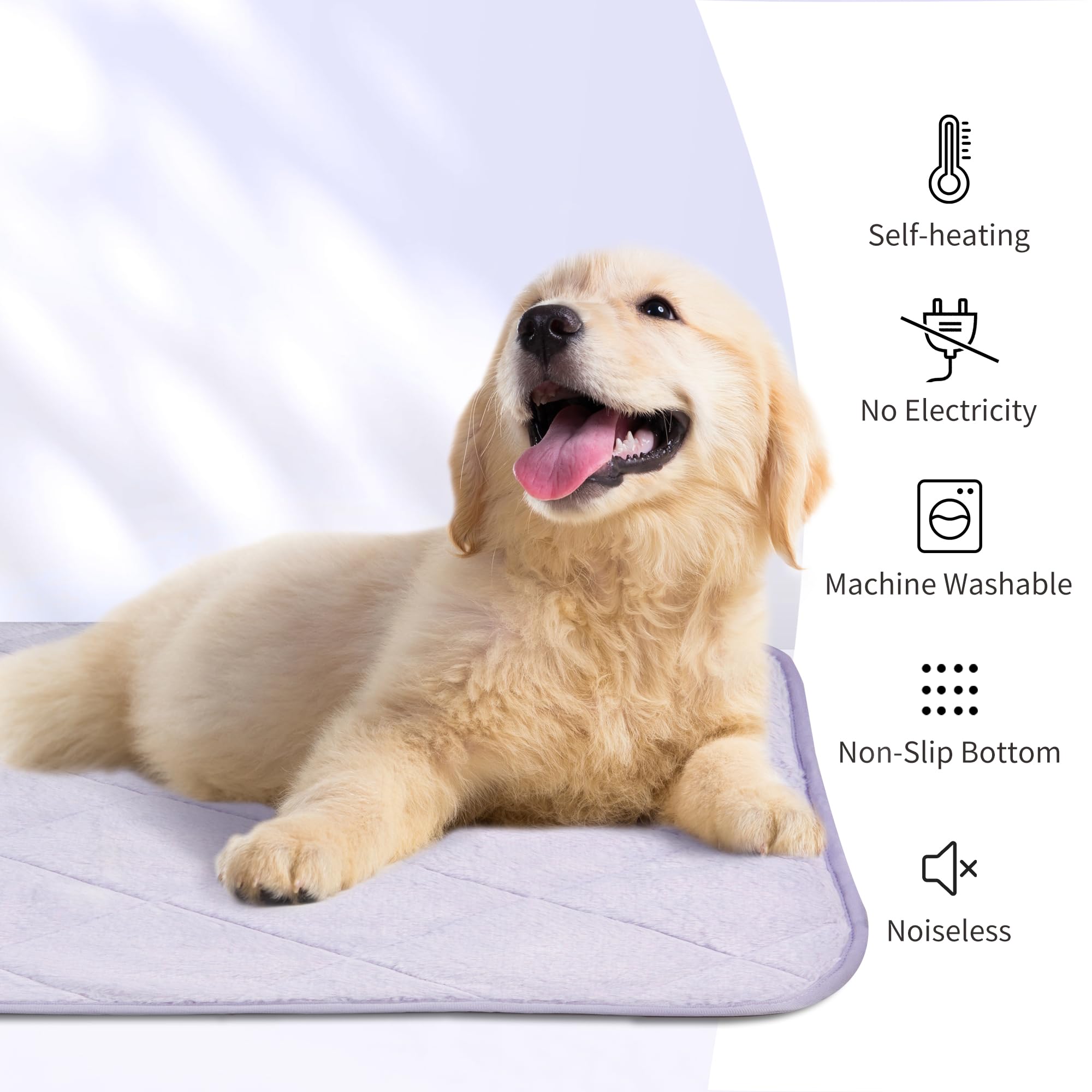 NWK Fluffy Self-Warming Cat Mat small purple size for compact spaces