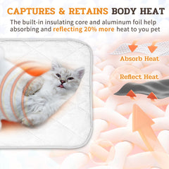 NWK Fluffy Self-Warming Cat Mat on sofa used for everyday lounging