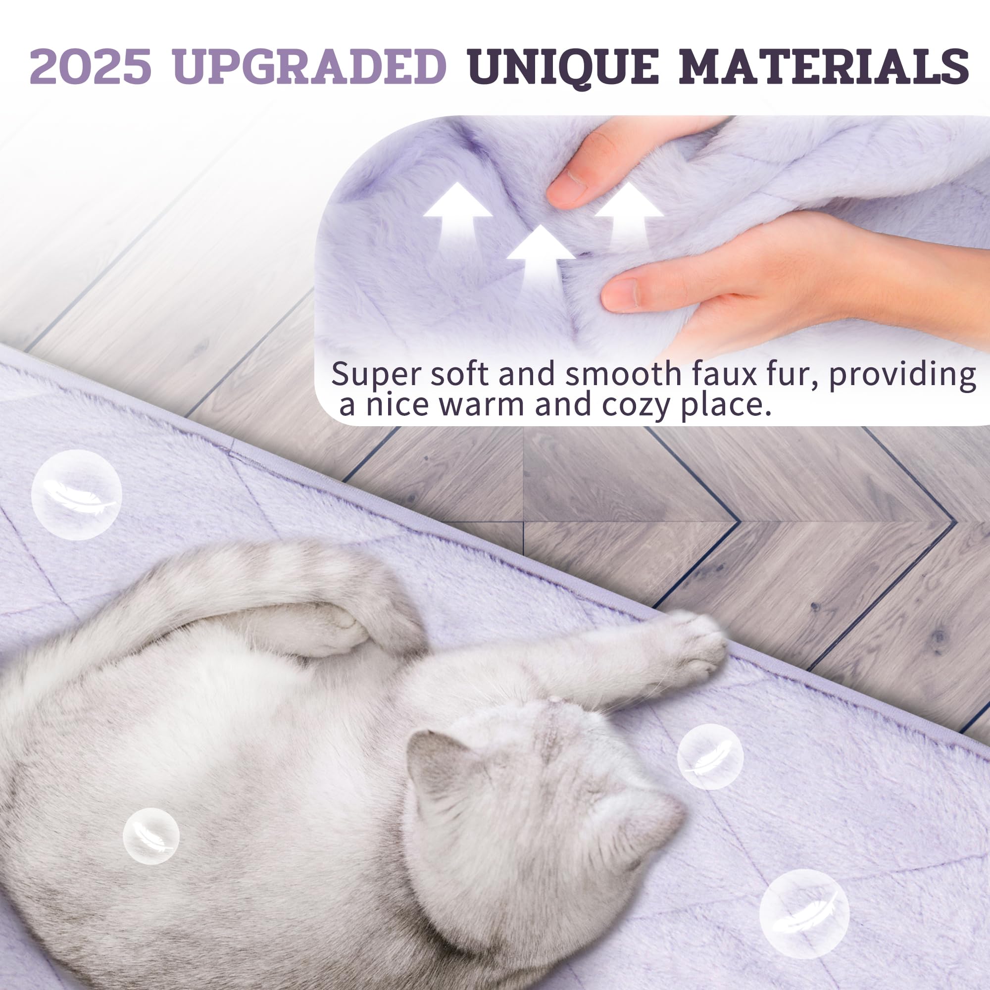 NWK Fluffy Self-Warming Cat Mat soft fur close-up for comfort