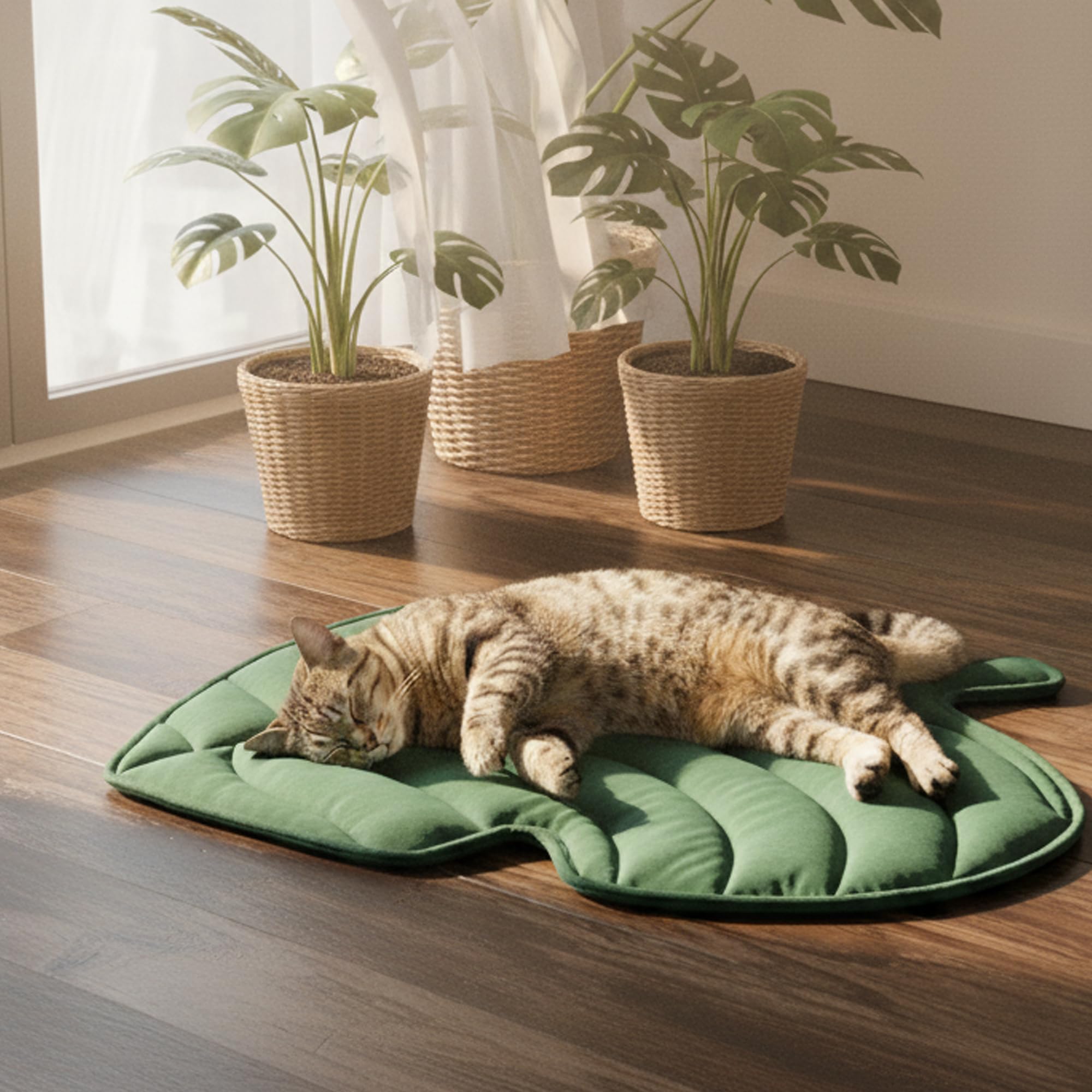 NWK Green Leaf Non-Slip Bottom holds mats steady on any floor
