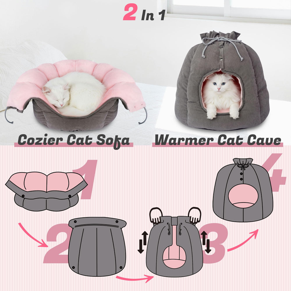 NWK heated cat bed care-and-cleaning shows machine-washable cover