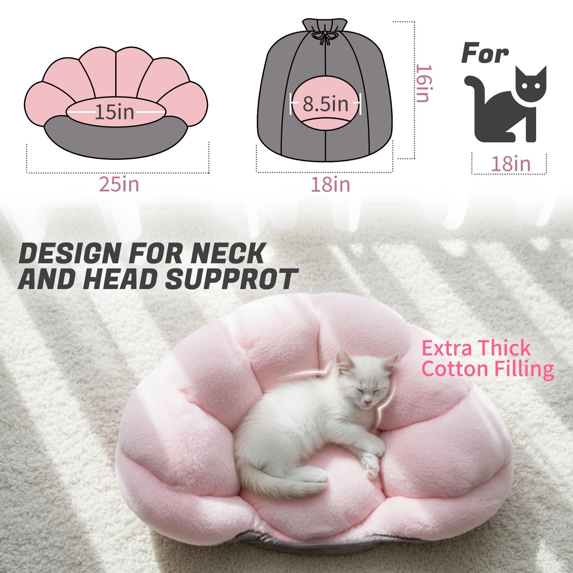 NWK heated cat bed plush-fabric closeup emphasizes ultra-soft rabbit-fur feel